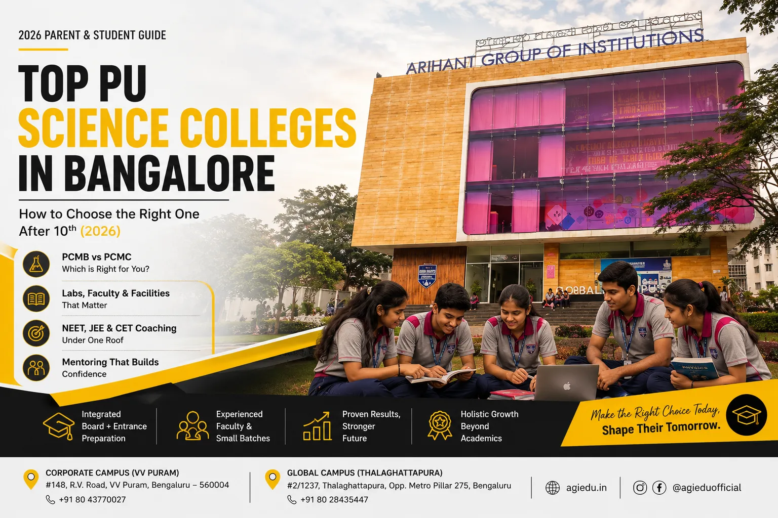 top PU science colleges in Bangalore