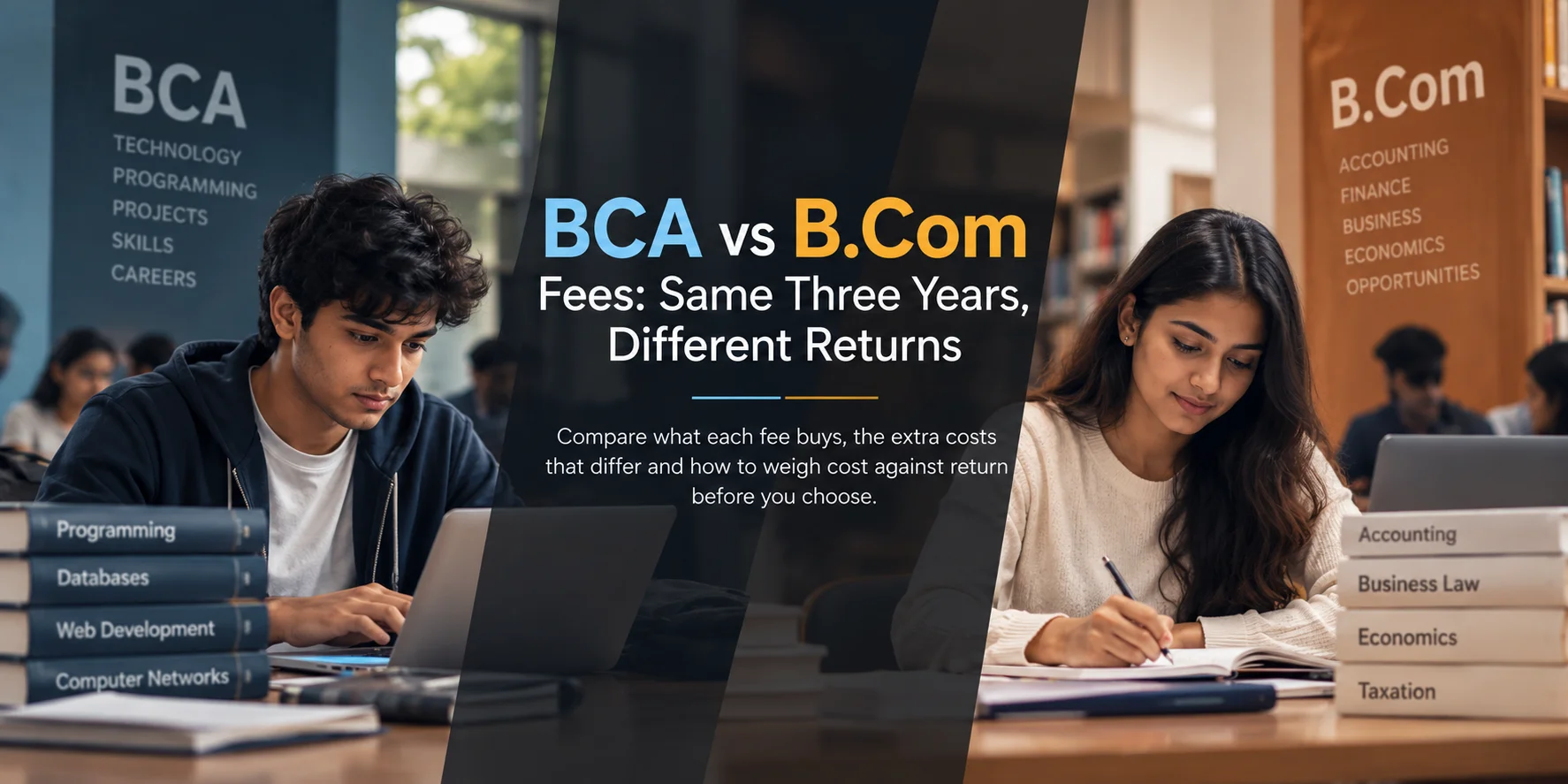 BCA Fees in Bangalore, BCA vs B.Com, B.Com Fees in Bangalore, BCA Colleges in Bangalore, Commerce Colleges in Bangalore, College Fees, AGI Education